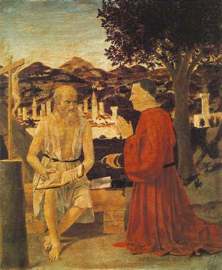 Piero della Francesca St Jerome and a Donor oil painting picture